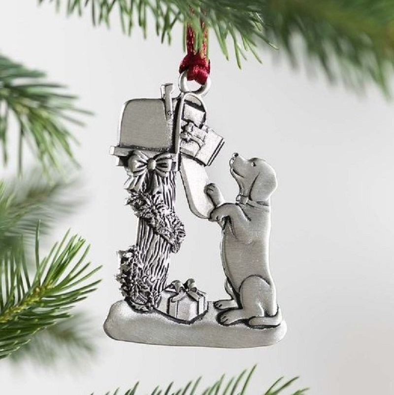 SOLID PEWTER CHRISTMAS TREE ORNAMENT