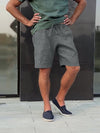 Men's linen multi-pocket drawstring design casual shorts