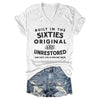 V-Neck Sixties Print T-Shirt