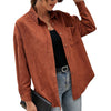 Astylish Womens Corduroy Shirts Casual Long Sleeve Button Down Blouses Tops