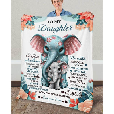 To My Daughter - From Mom - Elephantblanket - A335 - Premium Blanket