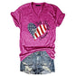 V-Neck Independence Day Print T-Shirt