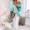 Turquoise Slouchy Cardigan Sweater