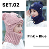 2 in 1 Mask Scarf Knitted Hat