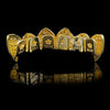 GOLD PLATED FANGED CZ CLUSTER PREMIUM GRILLS