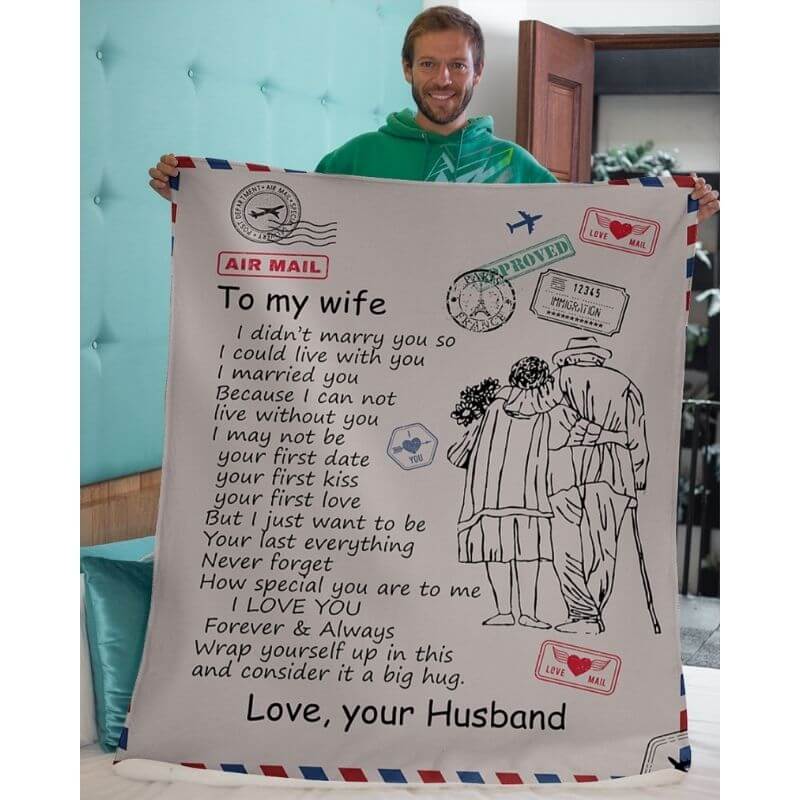 To My Wife - From Husband - AirMailBlanket - A326 - Premium Blanket