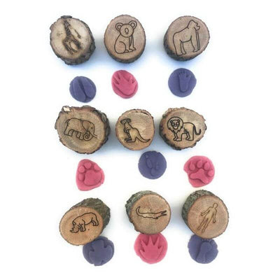 9 Pieces Animal Tracks Playdoh Stamps