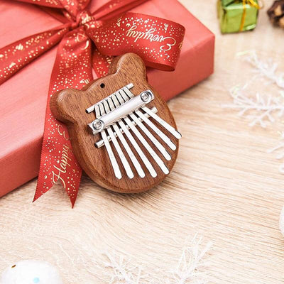 Bear Shape Sapele Wood Mini Thumb Piano