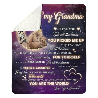 To My Grandma - From Grandson - BearBlanket - A320 - Premium Blanket