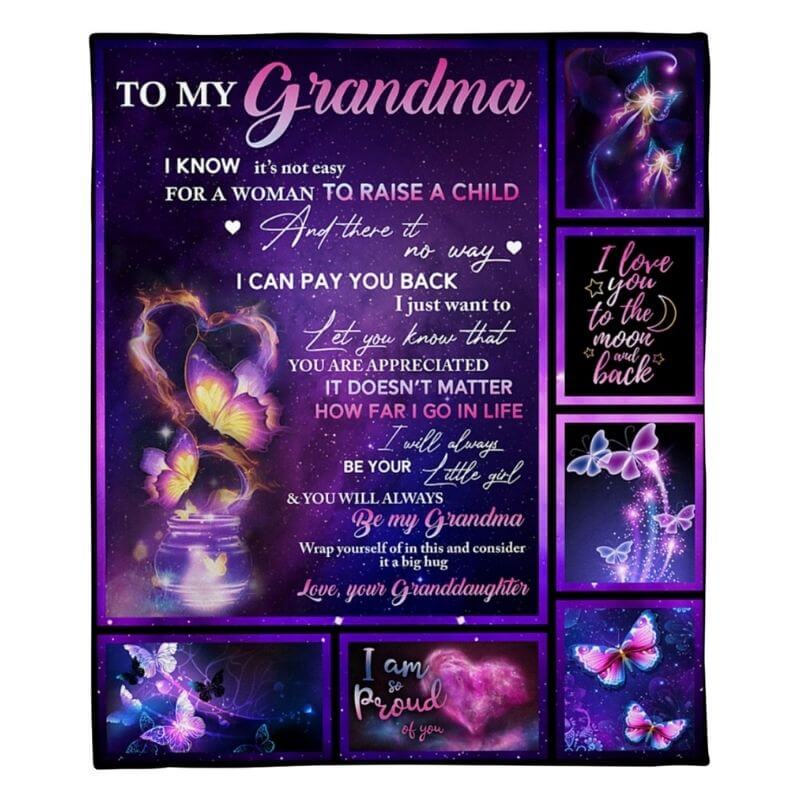 To My Grandma - From Granddaughter - Butterflyblanket - A315 - Premium Blanket