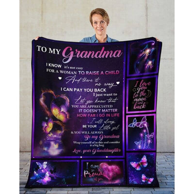 To My Grandma - From Granddaughter - Butterflyblanket - A315 - Premium Blanket