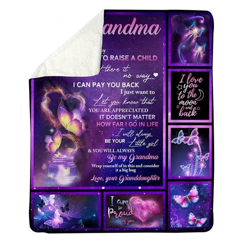 To My Grandma - From Granddaughter - Butterflyblanket - A315 - Premium Blanket