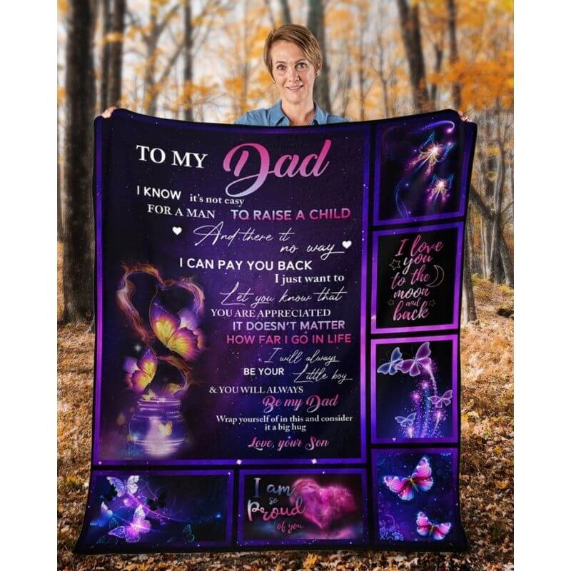 To My Dad - From Son - Butterflyblanket - A315 - Premium Blanket