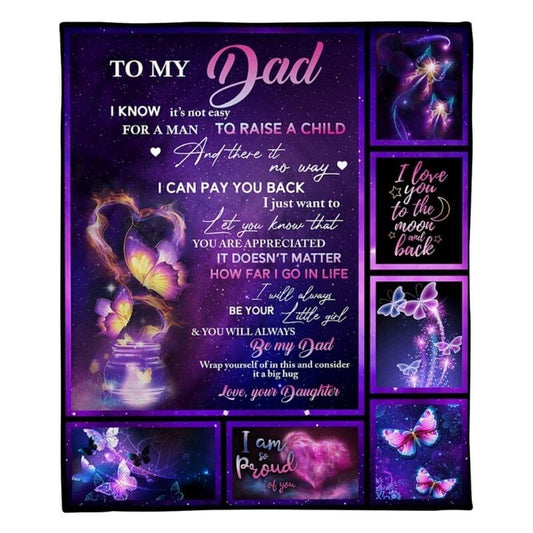 To My Dad - From Daughter - Butterflyblanket - A315 - Premium Blanket