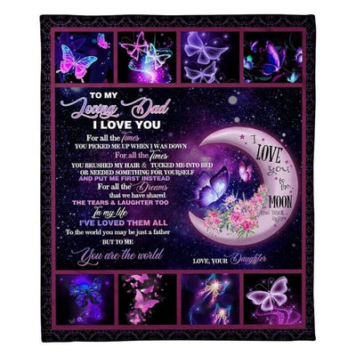 To My Dad - From Daughter - Butterflyblanket - A316 - Premium Blanket