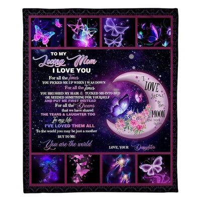 To My Mom - From Daughter - Butterflyblanket - A316 - Premium Blanket