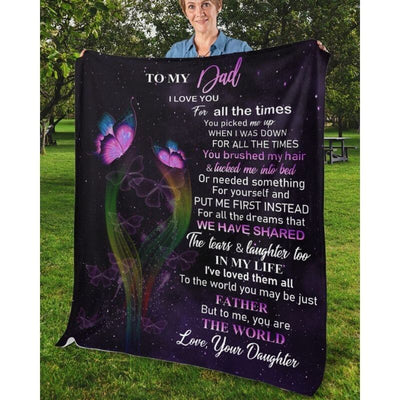 To My Dad - From Daughter - Butterflyblanket - A319 - Premium Blanket
