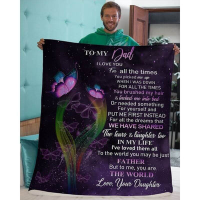 To My Dad - From Daughter - Butterflyblanket - A319 - Premium Blanket