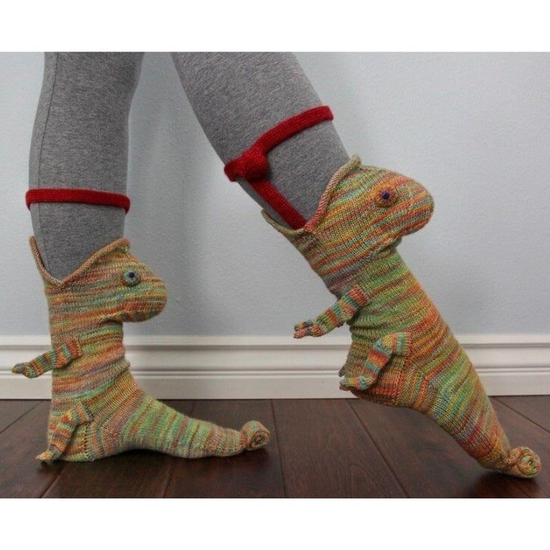 Knit Crocodile Socks