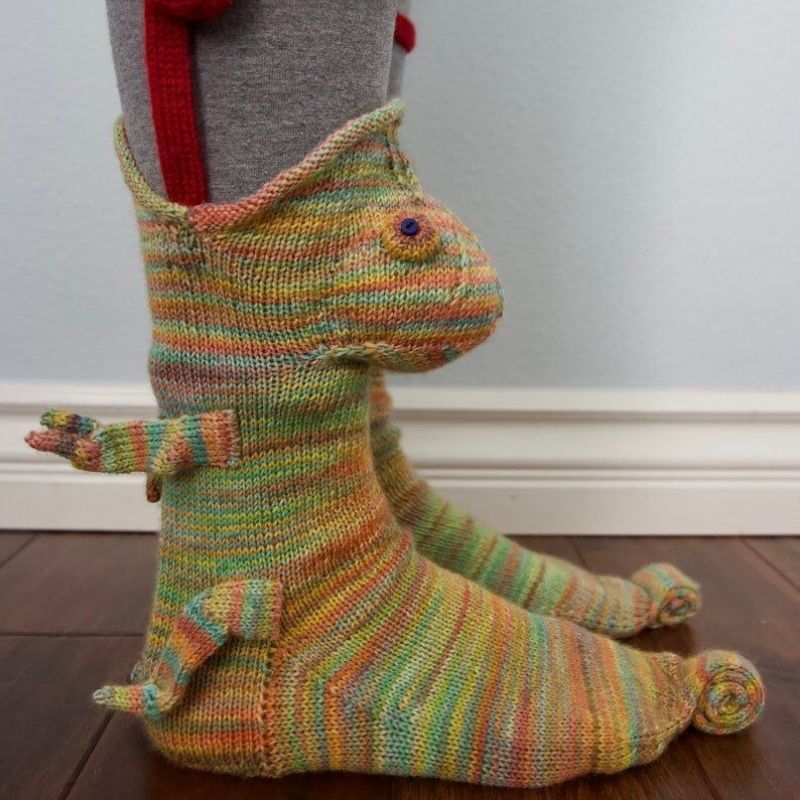 Knit Crocodile Socks