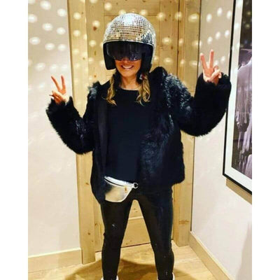 Disco ball Helmet with Retractable Visor