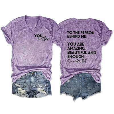 You Are Amazing Beautiful And Enough V-Neck T-shirt