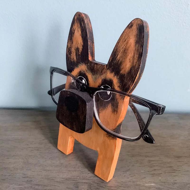 Handmade Glasses Stand Lovely German Shepherd