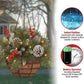 🎄Pre-lit Artificial Christmas Hanging Basket - Flocked with Mixed Decorations and White LED Lights - Frosted Berry