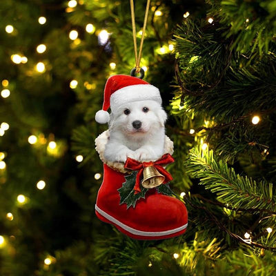 Great Pyrenees In Santa Boot Christmas Hanging Ornament SB057