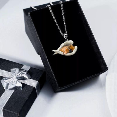 Pekingese Sleeping Angel Stainless Steel Necklace SN049