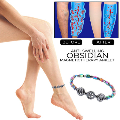 Anti Swelling Obsidian Magnetic Therapy Anklet