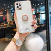 Luxury mobile phone holder/phone case with plush ball