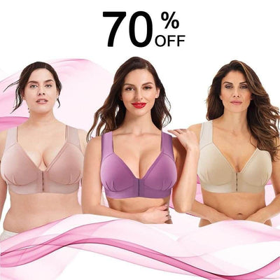 MASI BRA - Plus Size Front Closure Elastic Push Up Comfort Bra