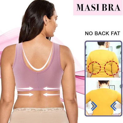 MASI BRA - Plus Size Front Closure Elastic Push Up Comfort Bra