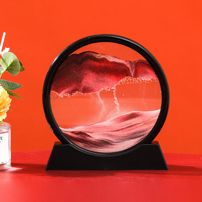 Moving Sand Art Picture Round Glass 3D 7/12inch