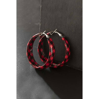 BOUND ROUND PLAID EARRINGS