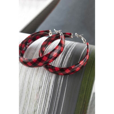 BOUND ROUND PLAID EARRINGS