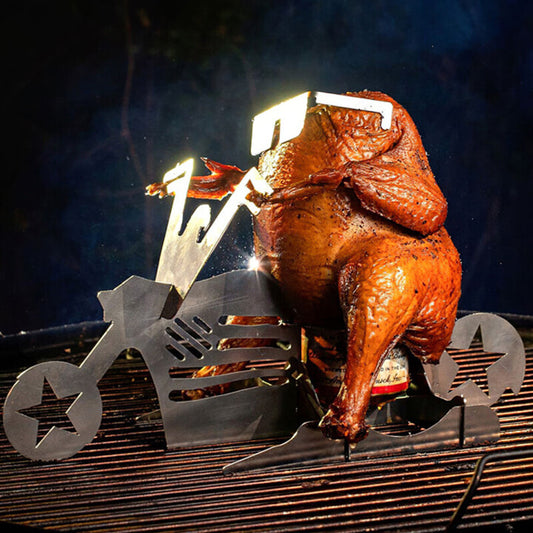 Portable chicken stand Beer- American motorcycle BBQ