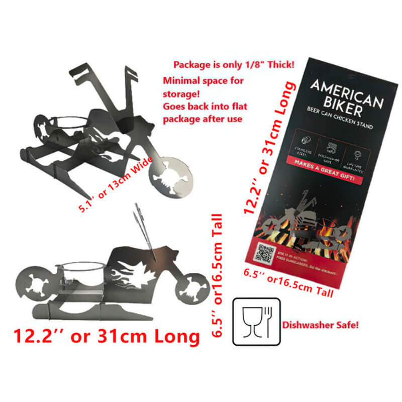 Portable chicken stand Beer- American motorcycle BBQ