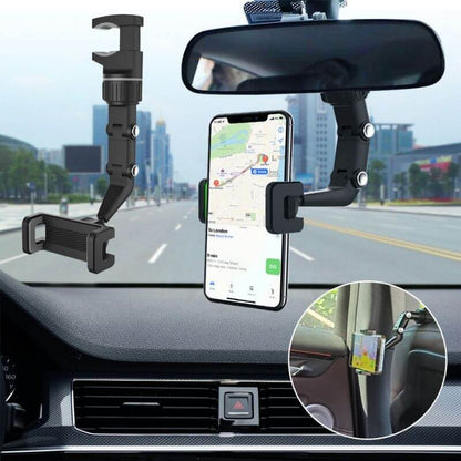 360 Holder – Multi-function Adjustable 360° Universal Rearview Mirror Phone Holder