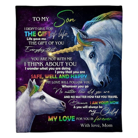 To My Son - From Mom - UnicornBlanket - A318 - Premium Blanket