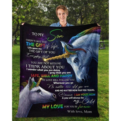 To My Son - From Mom - UnicornBlanket - A318 - Premium Blanket