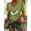 V-Neck Letter Print Casual T-Shirt