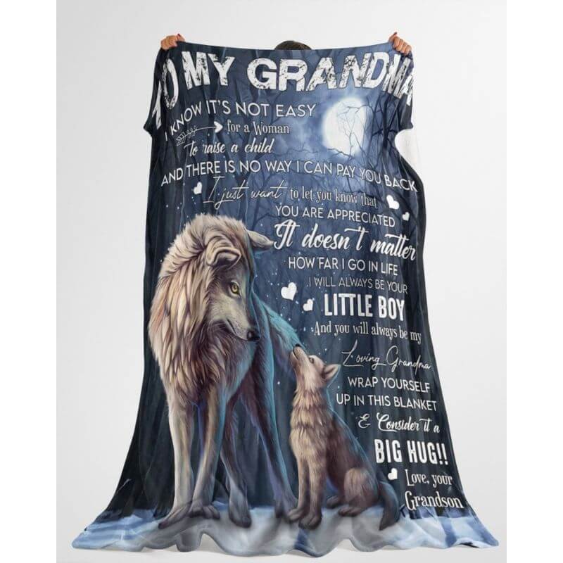 To My Grandma - From Grandson  - A371 - Premium Blanket